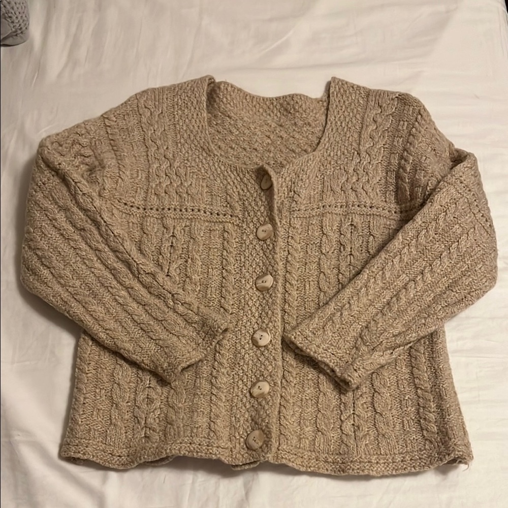 Cozy Beige Cable Knit Sweater